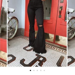 Black high waist Flares